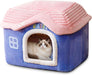 Casa / Cama gruta para cães pequenos e gatos, colchão removível, lavável - PetDoctors - Loja Online