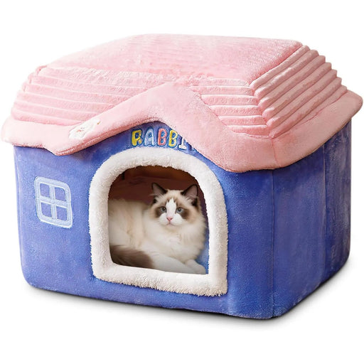 Casa / Cama gruta para cães pequenos e gatos, colchão removível, lavável - PetDoctors - Loja Online