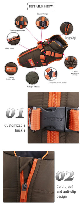 Casaco / Blusão Impermeável e quente, para cães pequenos e médios - PetDoctors - Loja Online