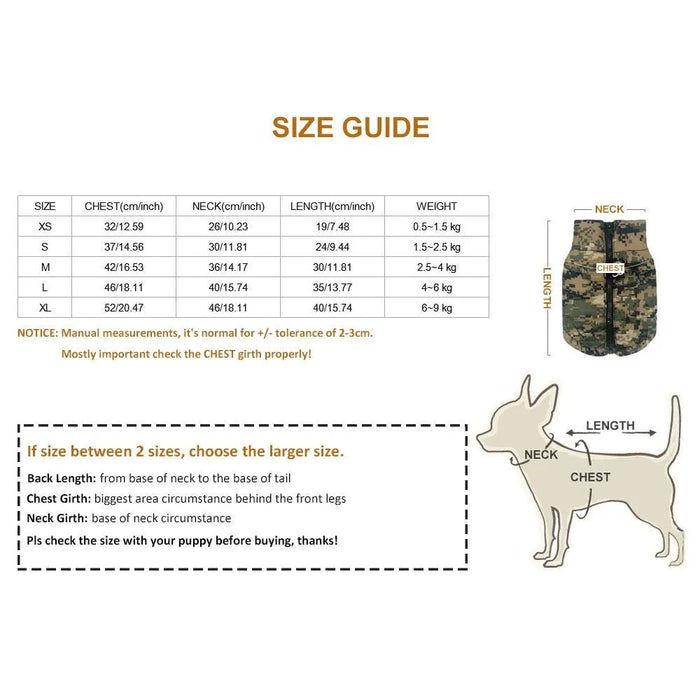 Casaco Camuflado Impermeável para Cães - PetDoctors - Loja Online