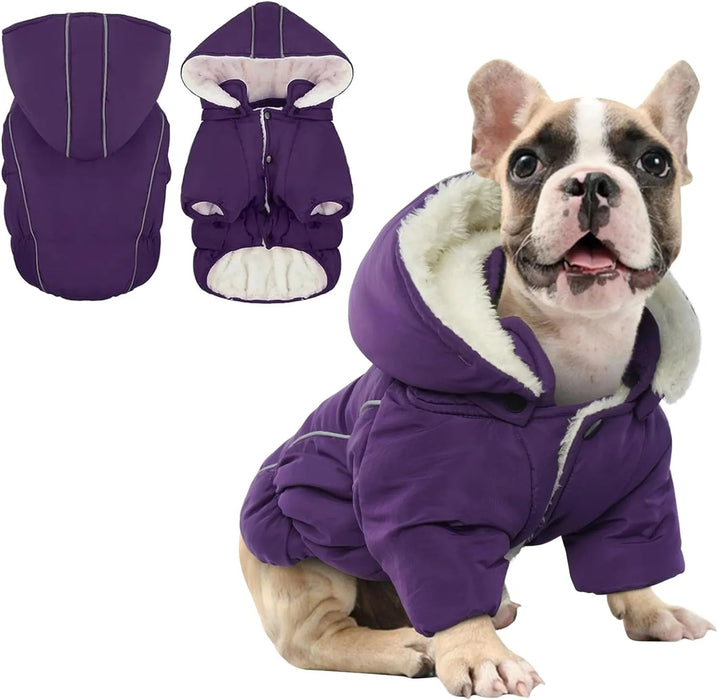 Casaco de Inverno, Impermeável e Forrado, com Tiras Refletoras, Capuz Removível e Cintura Ajustável, para cães - PetDoctors - Loja Online