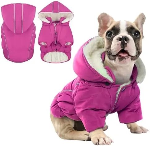 Casaco de Inverno, Impermeável e Forrado, com Tiras Refletoras, Capuz Removível e Cintura Ajustável, para cães - PetDoctors - Loja Online