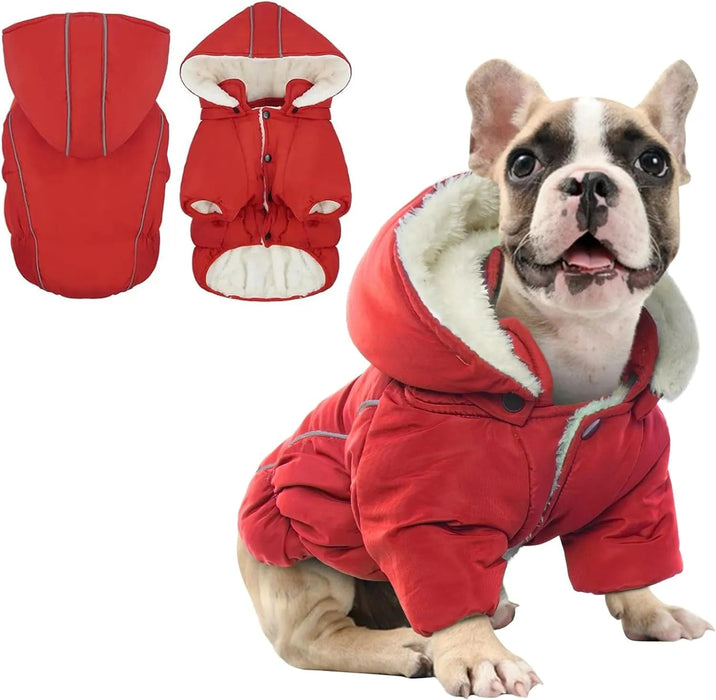 Casaco de Inverno, Impermeável e Forrado, com Tiras Refletoras, Capuz Removível e Cintura Ajustável, para cães - PetDoctors - Loja Online