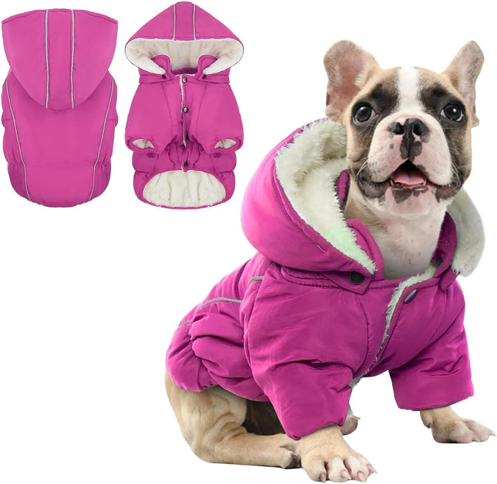 Casaco de Inverno, Impermeável e Forrado, com Tiras Refletoras, Capuz Removível e Cintura Ajustável, para cães - PetDoctors - Loja Online