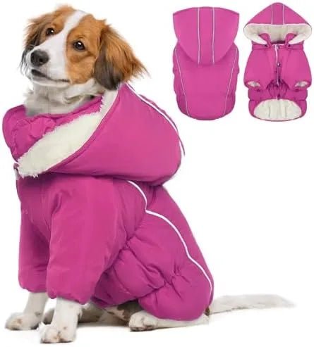 Casaco de Inverno, Impermeável e Forrado, com Tiras Refletoras, Capuz Removível e Cintura Ajustável, para cães - PetDoctors - Loja Online