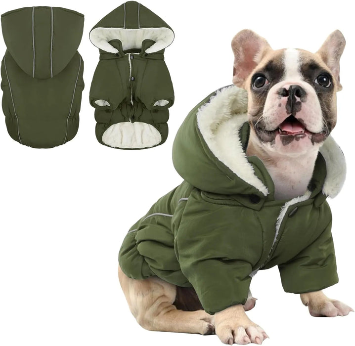 Casaco de Inverno, Impermeável e Forrado, com Tiras Refletoras, Capuz Removível e Cintura Ajustável, para cães - PetDoctors - Loja Online