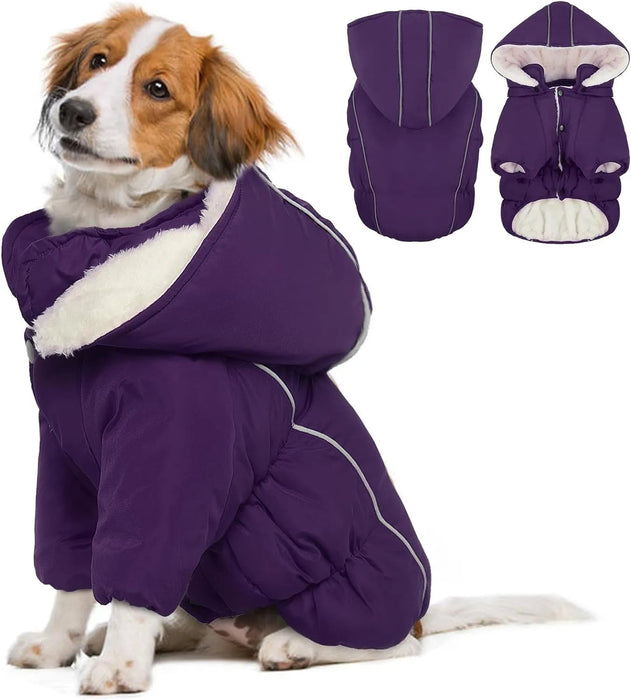 Casaco de Inverno, Impermeável e Forrado, com Tiras Refletoras, Capuz Removível e Cintura Ajustável, para cães - PetDoctors - Loja Online