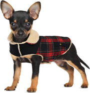 Casaco de Inverno para cão - colete polar grosso com estampado tartã - ideal para o Natal - PetDoctors - Loja Online