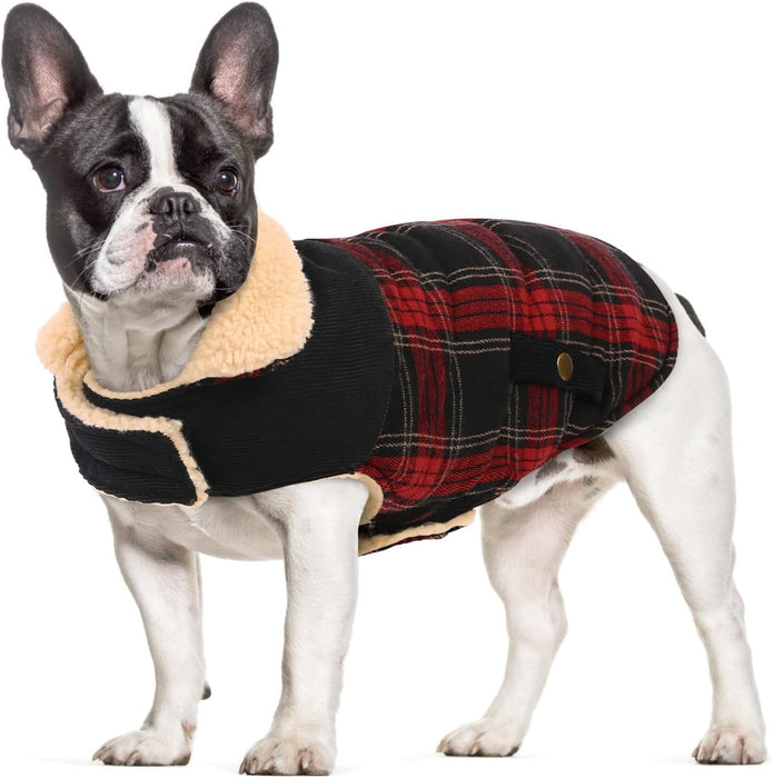 Casaco de Inverno para cão - colete polar grosso com estampado tartã - ideal para o Natal - PetDoctors - Loja Online