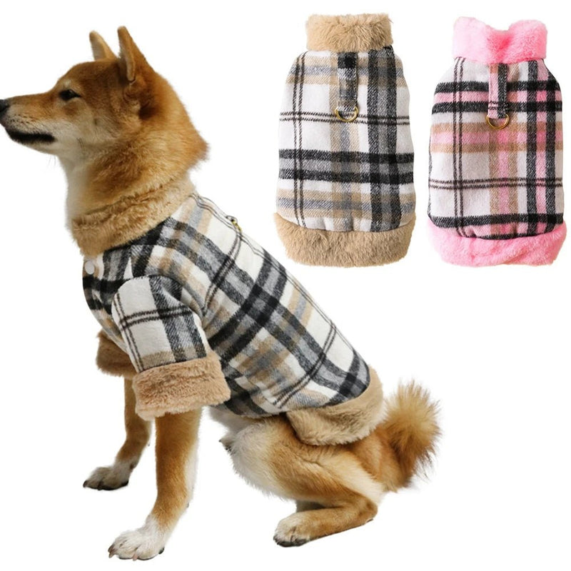 Casaco de Inverno Xadrez para Cães Pequenos - PetDoctors - Loja Online