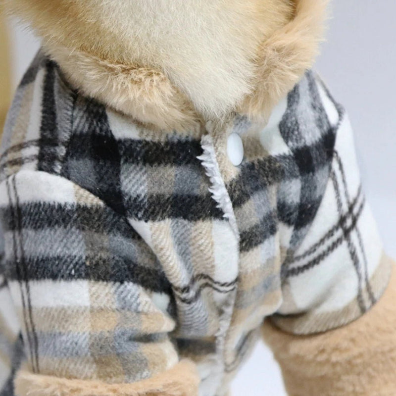 Casaco de Inverno Xadrez para Cães Pequenos - PetDoctors - Loja Online