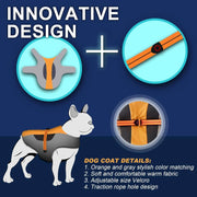 Casaco quente de Outono / Inverno para cães ou gatos, refletor, impermeável e à prova de vento - Fecho com velcro - PetDoctors - Loja Online
