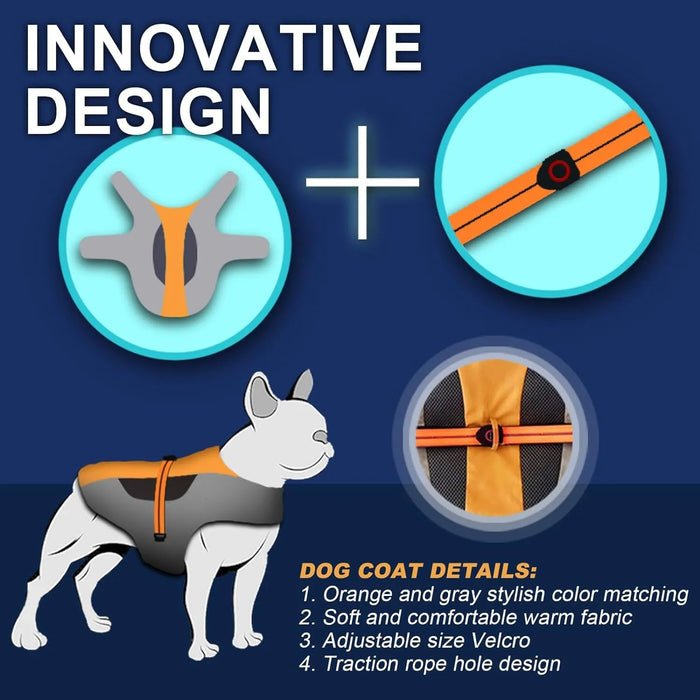 Casaco quente de Outono / Inverno para cães ou gatos, refletor, impermeável e à prova de vento - Fecho com velcro - PetDoctors - Loja Online