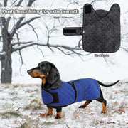 Casaco térmico de inverno para cão salsicha, com forro polar quente, impermeável, com faixas ajustáveis e orifício de arnês - PetDoctors - Loja Online