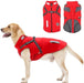 Casaco vermelho, de inverno, para cão, impermeável, resistente ao vento, com tiras refletoras seguras e arnês ajustável - PetDoctors - Loja Online