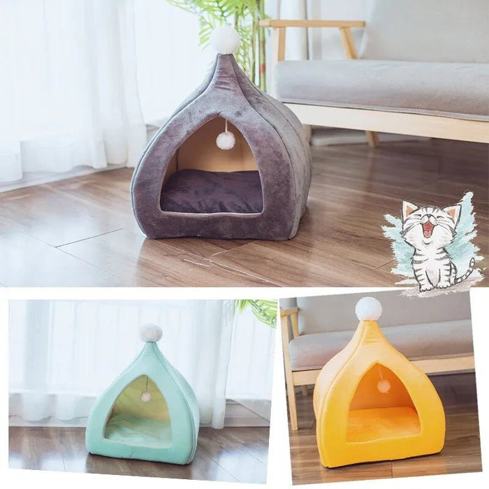Cave / Tenda / Casinha para Gatos ou Cães de Raças Pequenas com Colchão de Micro - Fibras Removível - PetDoctors - Loja Online