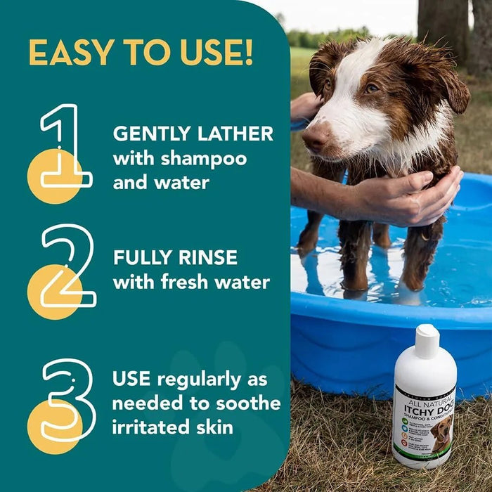 Champo e Condicionador anti - comichões para cães | alívio das comichões e cuidados com a pele | trata a comichão, a pele rachada e as feridas - PetDoctors - Loja Online