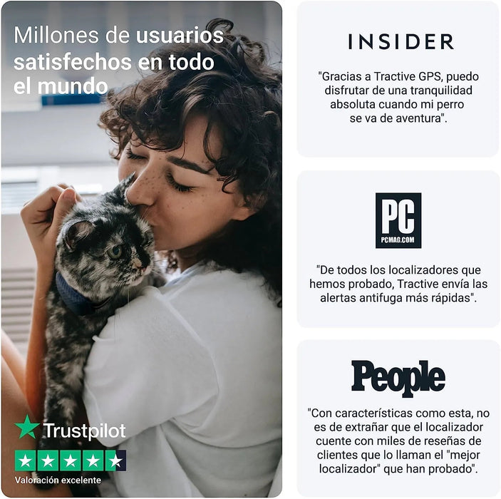 Colar GPS para gato, atualizações de localização 24 horas por dia, 7 dias por semana e análise do território, alerta anti - fuga, distância ilimitada - PetDoctors - Loja Online