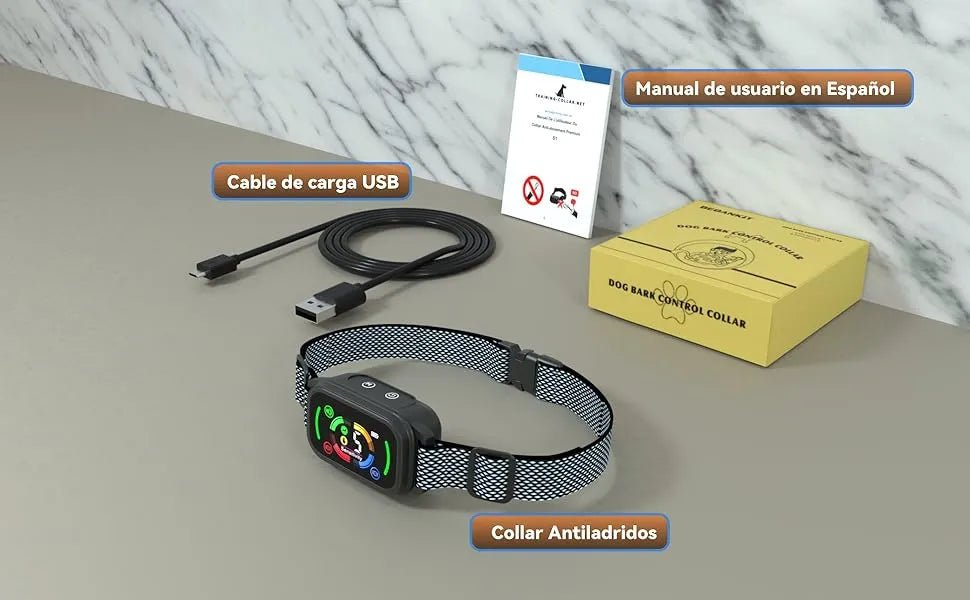 Coleira anti - latidos, vibratória, automática para cães, deteção inteligente de latidos com 3 modos de vibração, som e forte vibração, sensibilidade ajustável, resistente à água e recarregável - PetDoctors - Loja Online