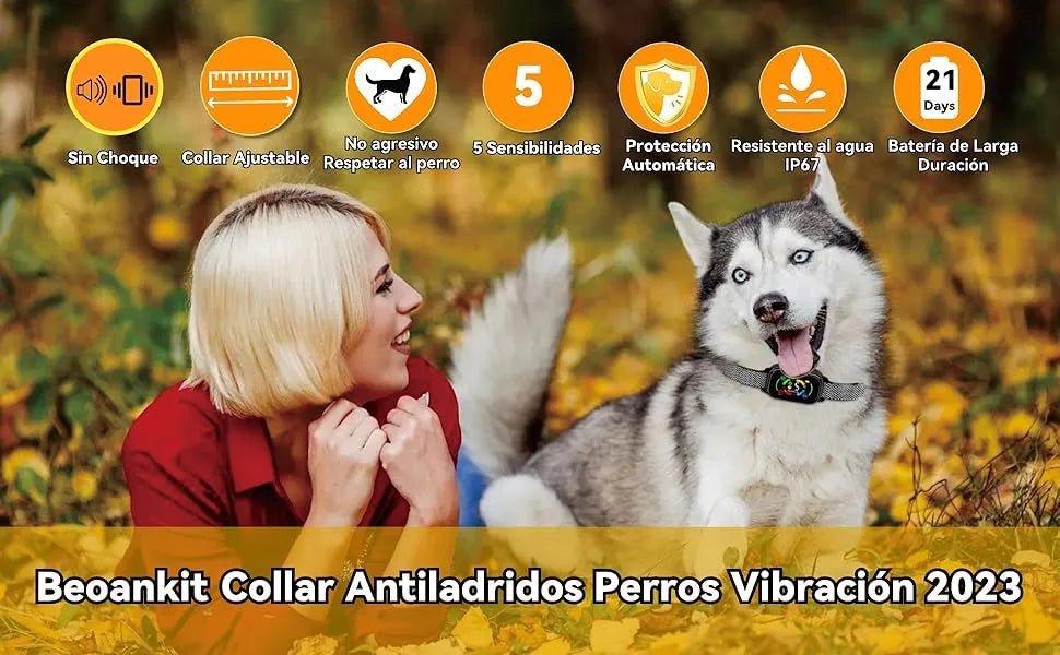Coleira anti - latidos, vibratória, automática para cães, deteção inteligente de latidos com 3 modos de vibração, som e forte vibração, sensibilidade ajustável, resistente à água e recarregável - PetDoctors - Loja Online