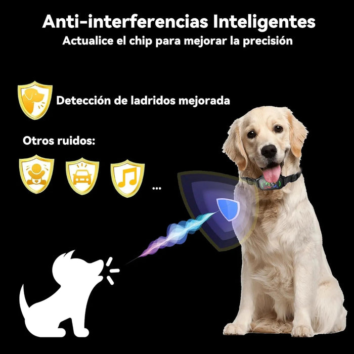 Coleira anti - latidos, vibratória, automática para cães, deteção inteligente de latidos com 3 modos de vibração, som e forte vibração, sensibilidade ajustável, resistente à água e recarregável - PetDoctors - Loja Online