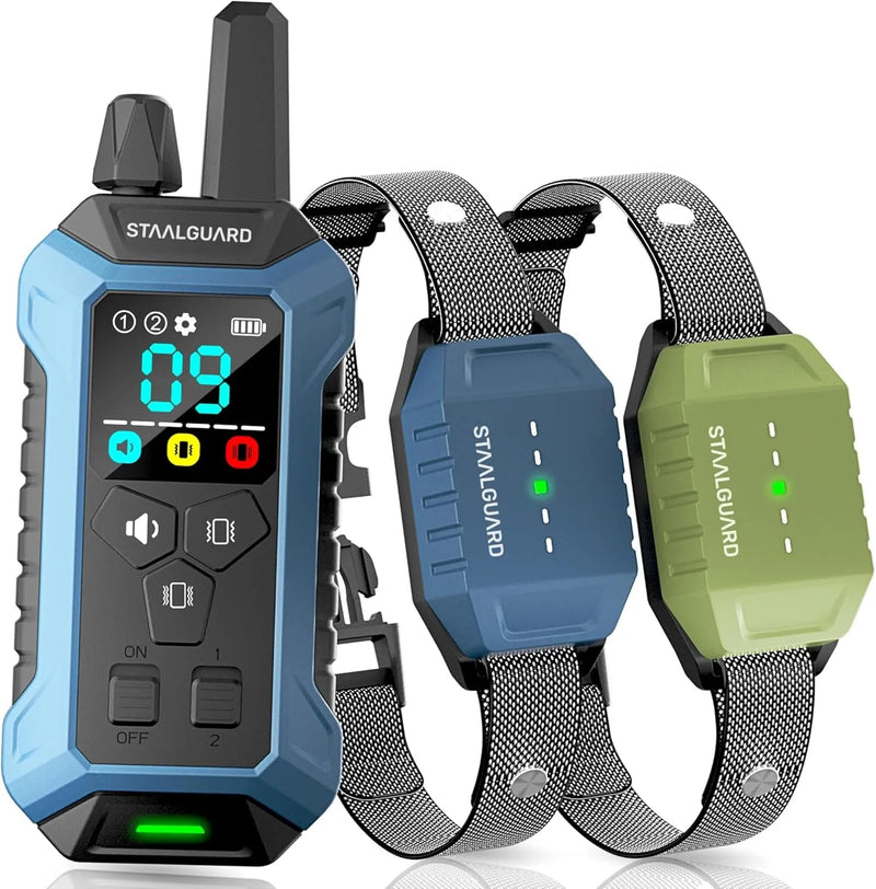 Coleira de treino para cães, sem descarga elétrica, 9 níveis, som, vibração e impulso, alcance de 3000 m, recarregável, automonomia 30 dias, impermeável IP67 - PetDoctors - Loja Online