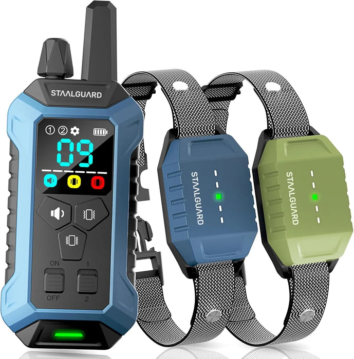 Coleira de treino para cães, sem descarga elétrica, 9 níveis, som, vibração e impulso, alcance de 3000 m, recarregável, automonomia 30 dias, impermeável IP67 - PetDoctors - Loja Online