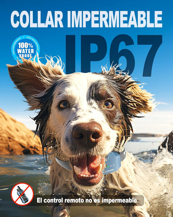 Coleira de treino para cães, sem descarga elétrica, 9 níveis, som, vibração e impulso, alcance de 3000 m, recarregável, automonomia 30 dias, impermeável IP67 - PetDoctors - Loja Online
