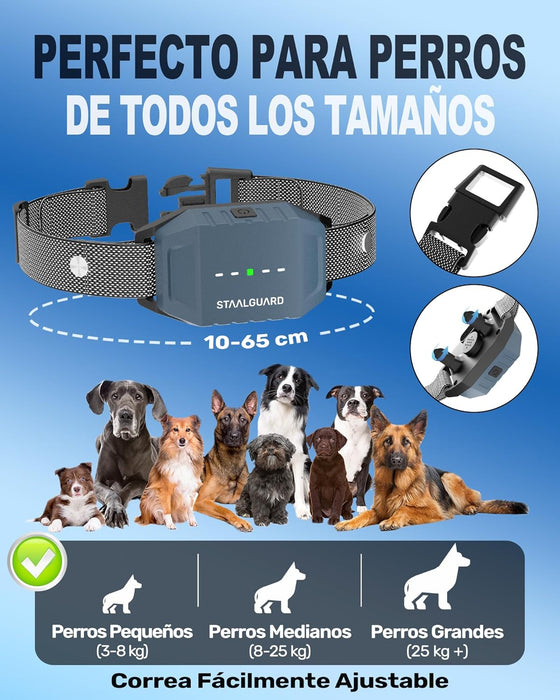 Coleira de treino para cães, sem descarga elétrica, 9 níveis, som, vibração e impulso, alcance de 3000 m, recarregável, automonomia 30 dias, impermeável IP67 - PetDoctors - Loja Online
