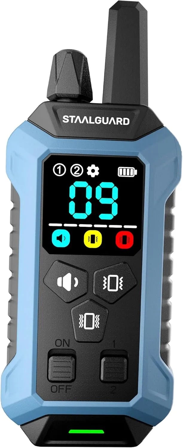 Coleira de treino para cães, sem descarga elétrica, 9 níveis, som, vibração e impulso, alcance de 3000 m, recarregável, automonomia 30 dias, impermeável IP67 - PetDoctors - Loja Online