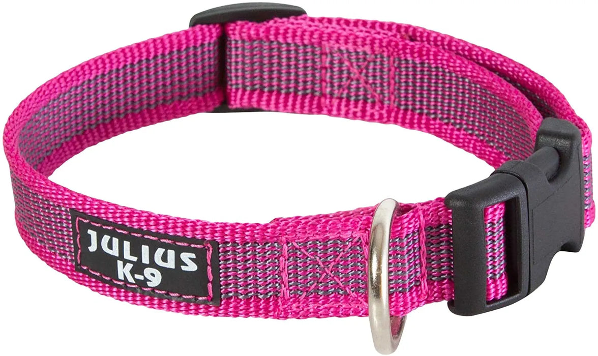 Coleira Julius-K9 - Cinza e Côr com pega, fecho de segurança e patch intermutável - PetDoctors - Loja Online