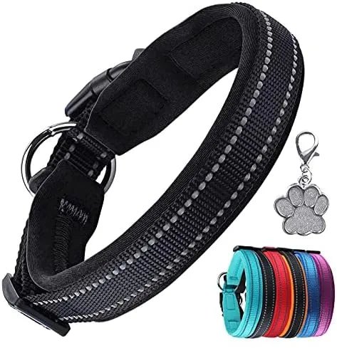 Coleira para cães ou gatos, macia, acolchoada, reflectora, em neoprene ajustável - PetDoctors - Loja Online