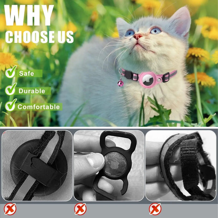 Coleira Refletora para Gatos, para localizador GPS Apple Air Tag (não incluído) - PetDoctors - Loja Online