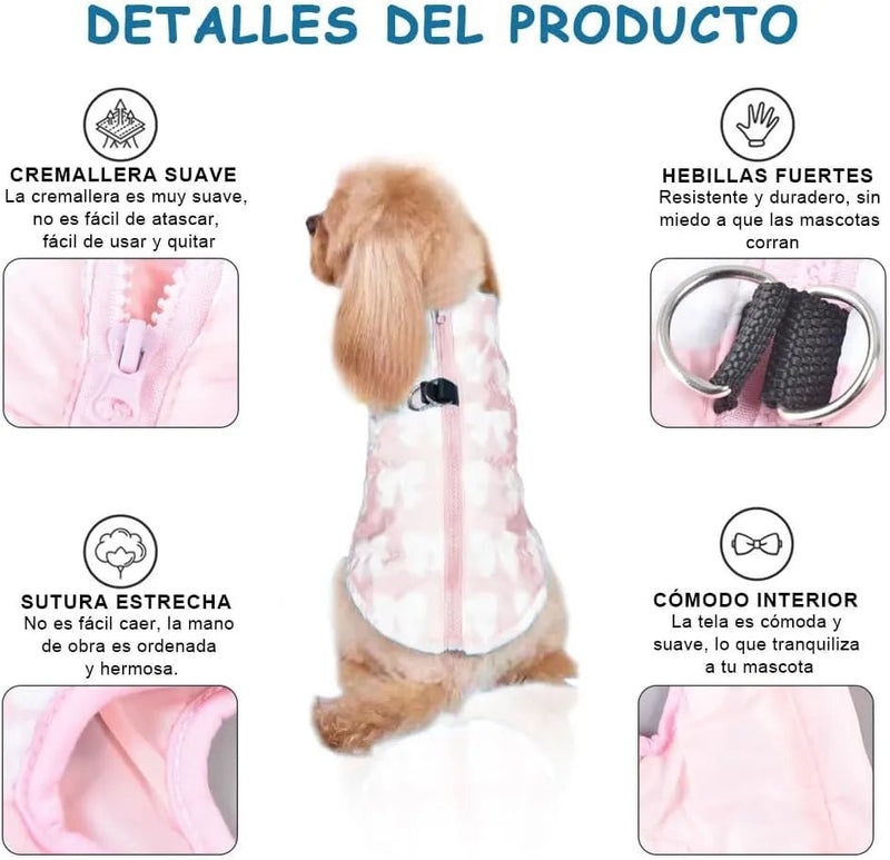 Colete / Casaco quente para cães pequenos e gatos, com fecho - PetDoctors - Loja Online