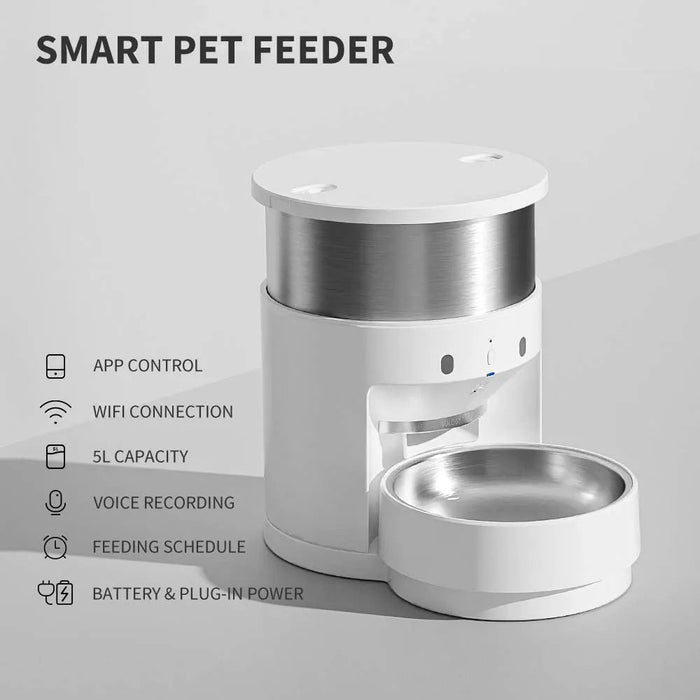 ❤️❤️ Comedouro Automático Inteligente para 🐶 Cães ou 🐱 Gatos, com Tigela Giratória Automática ❤️❤️ Controlo de Porções programável de 5 a 200 g por refeição 3 litros - PetDoctors - Loja Online