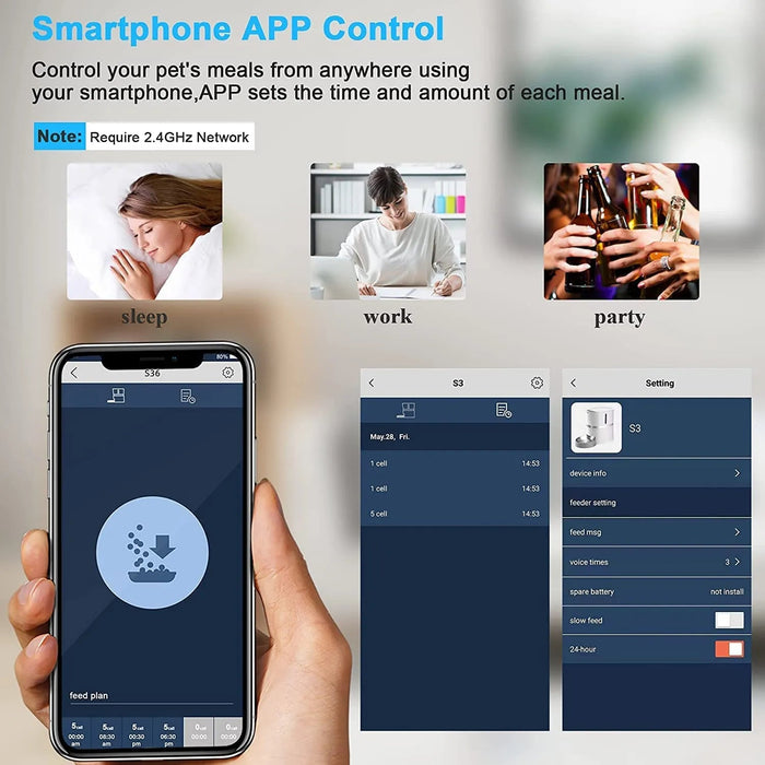 Comedouro Automático para Gatos e Cães, 4 Litros, Controlo Remoto por App, Programável - PetDoctors - Loja Online