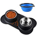 Comedouro + Bebedouro (2x400 ml) para Cães e Gatos em Aço Inoxidável com Base Antideslizante de Silicone - Oferta de Comedouro / Bebedouro Portátil - PetDoctors - Loja Online