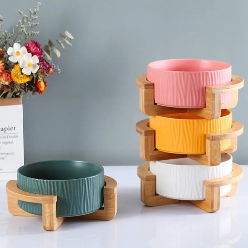 Comedouro / Bebedouro Cerâmico Elevado para Cães ou Gatos (simples ou duplo) - PetDoctors - Loja Online