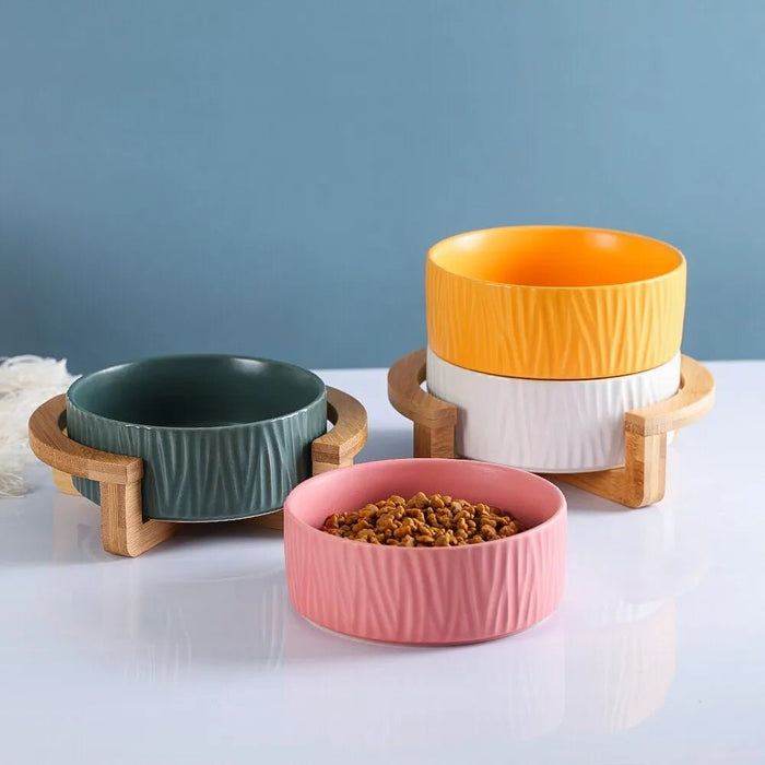 Comedouro / Bebedouro Cerâmico Elevado para Cães ou Gatos (simples ou duplo) - PetDoctors - Loja Online