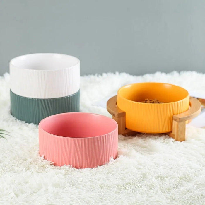 Comedouro / Bebedouro Cerâmico Elevado para Cães ou Gatos (simples ou duplo) - PetDoctors - Loja Online