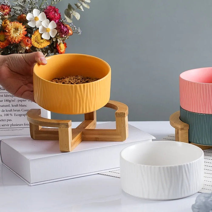 Comedouro / Bebedouro Cerâmico Elevado para Cães ou Gatos (simples ou duplo) - PetDoctors - Loja Online