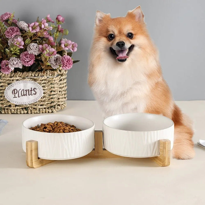 Comedouro / Bebedouro Cerâmico Elevado para Cães ou Gatos (simples ou duplo) - PetDoctors - Loja Online