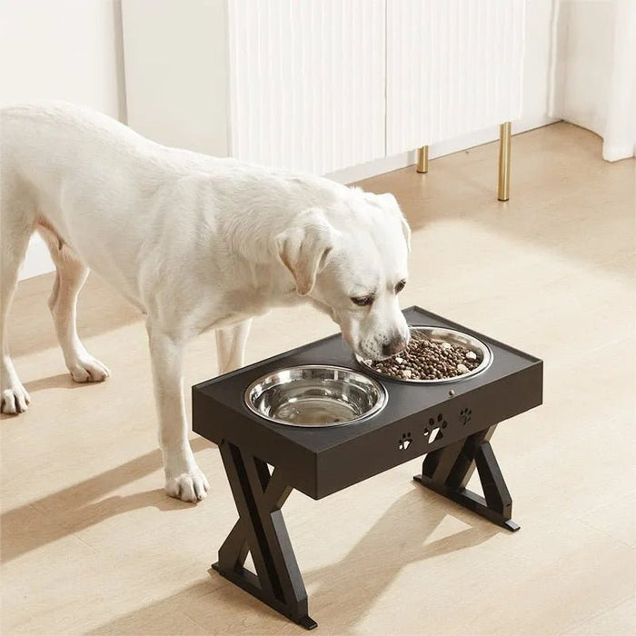 👉 Comedouro / Bebedouro Duplo, 👉 em Aço Inoxidável, 👉 Ajustável em Altura - PetDoctors - Loja Online