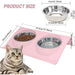 Comedouro / Bebedouro Duplo para Gato ou Cão, em Aço Inoxidável, Base Antiderrapante - PetDoctors - Loja Online