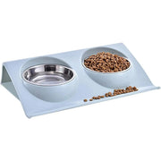 Comedouro / Bebedouro Duplo para Gato ou Cão, em Aço Inoxidável, Base Antiderrapante - PetDoctors - Loja Online