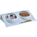 Comedouro / Bebedouro Duplo para Gato ou Cão, em Aço Inoxidável, Base Antiderrapante - PetDoctors - Loja Online
