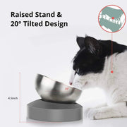 Comedouro / Bebedouro Duplo para Gatos ou Cães em Aço Inoxidável, Ângulo Ajustável, Base Antiderrapante (600 ml x 2) - PetDoctors - Loja Online