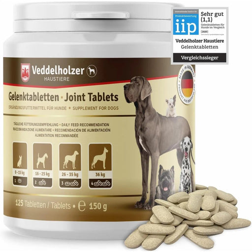 Comprimido condroprotetor para as articulações de cães com MSM, harpagófito, glucosamina, colagénio para fortalecer os ossos (125 cápsulas com hialurão e ômega3) - PetDoctors - Loja Online