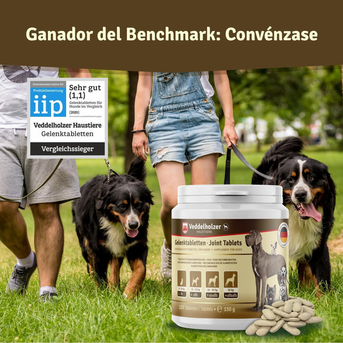 Comprimido condroprotetor para as articulações de cães com MSM, harpagófito, glucosamina, colagénio para fortalecer os ossos (125 cápsulas com hialurão e ômega3) - PetDoctors - Loja Online