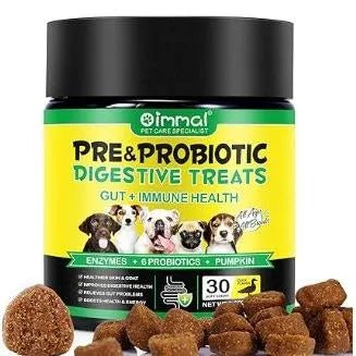Comprimidos para mastigar probióticos para todos os cães, guloseimas digestivas pré e probióticas (desconforto no estômago, inchaço, comichão, diarreia) (120 gr, 30 unidades) - PetDoctors - Loja Online